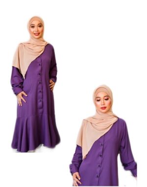 ShehMaan Anggun Feminis Violet Dress