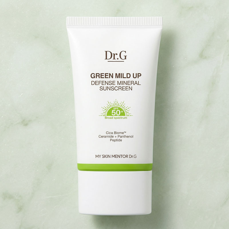 Dr.-G-Green-Mild-Up-Defense-Mineral-Sunscreen-SPF-50-Broad-Spectrum-Korean-Sunscreen-Lightweight-Reef-Safe-Mineral-Formula-For-Sensitive-Skin-Non-Greasy-With-Centella-Asiatica