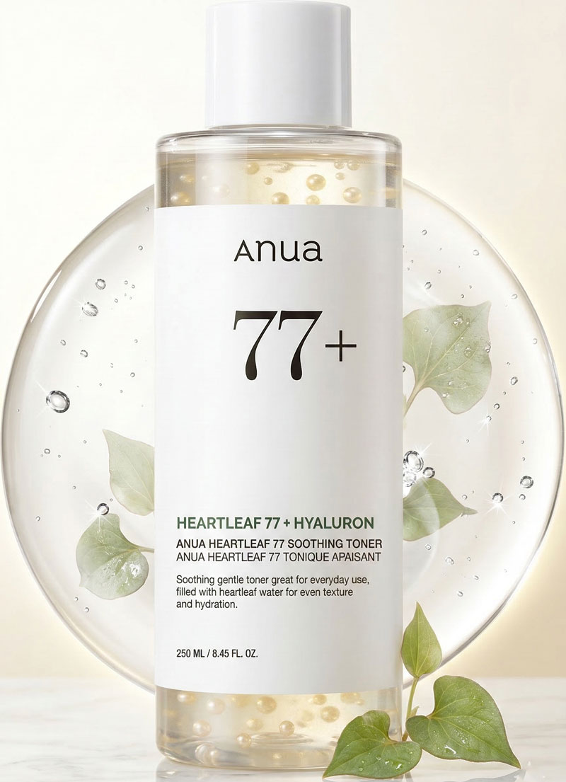 Anua-Heartleaf-77-Soothing-Toner-Moisturizing-Calming-Facial-Toner-for-Glass-Skin-Hyaluronic-Acid-Lightweight-Hydration-for-Sensitive-Skin-Redness-Relief-Korean-Skincare-8.45-fl
