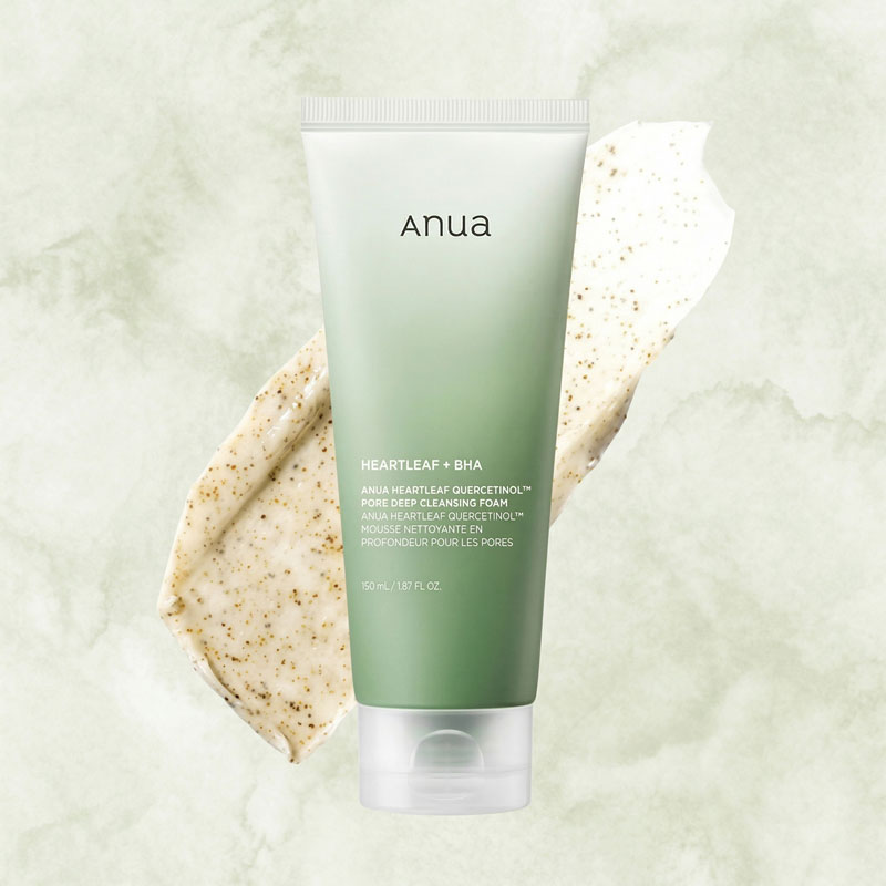 Anua-Heartleaf-Quercetinol-Pore-Deep-Cleansing-Foam,-Face-wash-for-Pore-Refining-Cleanser,-Hydrating-Daily-Facial-Cleanser-For-Double-Cleansing,-Gentle-Foaming-with-BHA,-Korean-Skincare,-5.07-fl.oz