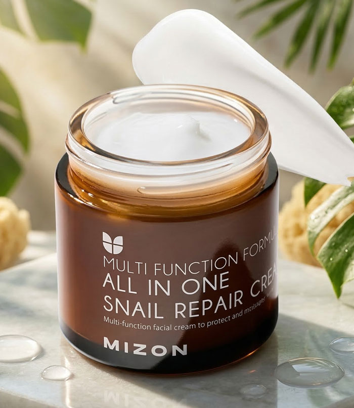 MIZON-All-in-One-Snail-Repair-Cream-–-Korean-Face-Moisturizer-with-Snail-Mucin-12-Natural-Extracts-–-Hydrating-Nourishing-Cream-for-Fine-Lines-Wrinkles-Blemish-Care